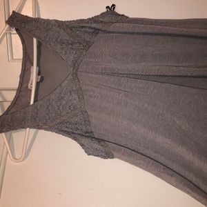 Grey Embroidered Tank Top